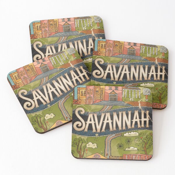 Item preview, Savannah City Vintage Whimsical Retro Typography Art designed and sold by Witty Shirts.