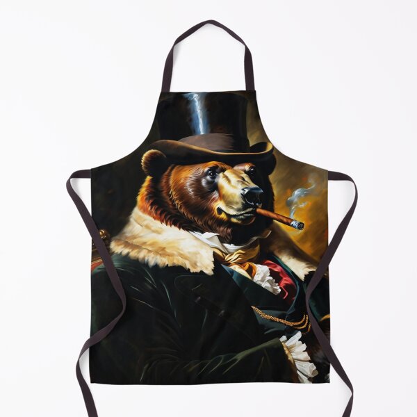 Item preview, Vintage Animal Art: Bear Gentleman with a Cigar Portrait | Animal Art | Oil Painting | Animal Portrait designed and sold by UnhingedBird.