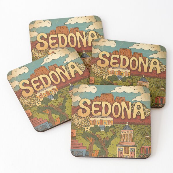 Item preview, Sedona City Vintage Whimsical Retro Typography Art designed and sold by Witty Shirts.