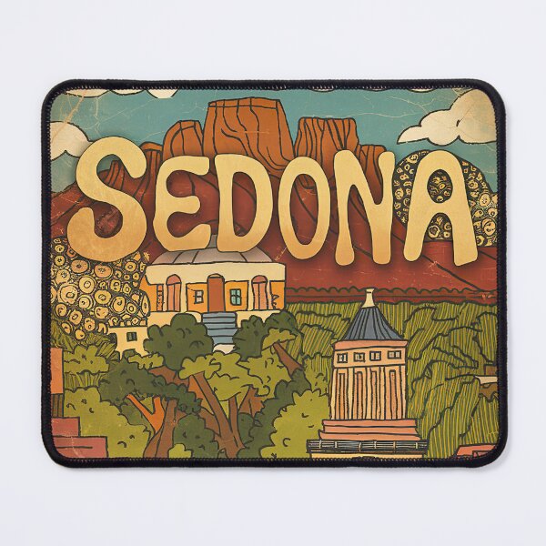 Item preview, Sedona City Vintage Whimsical Retro Typography Art designed and sold by Witty Shirts.