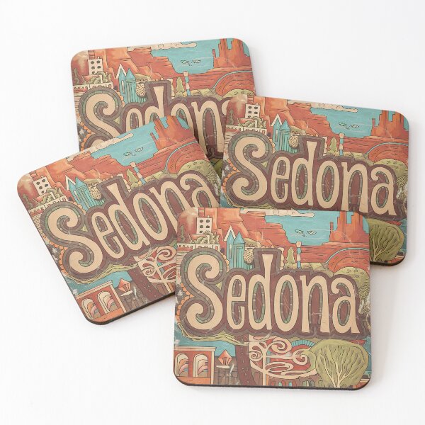 Item preview, Sedona City Vintage Whimsical Retro Typography Art designed and sold by Witty Shirts.