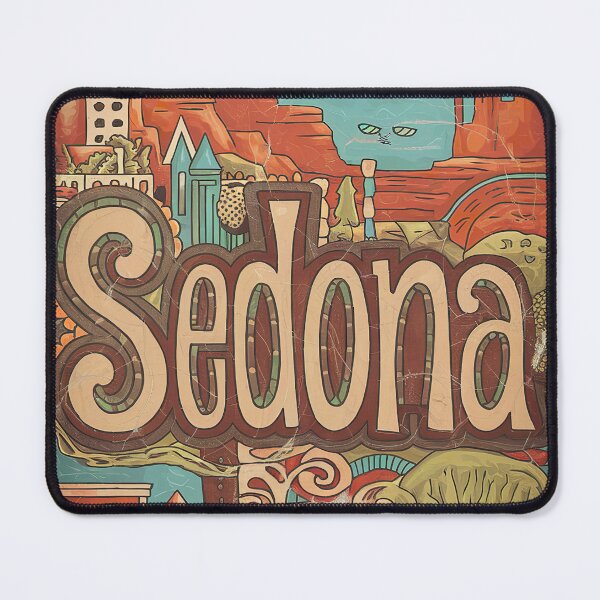 Item preview, Sedona City Vintage Whimsical Retro Typography Art designed and sold by Witty Shirts.