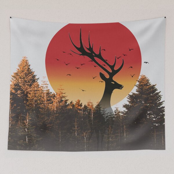 Item preview, Deer Sun Rise Natural Art Design designed and sold by Artist300DPI.