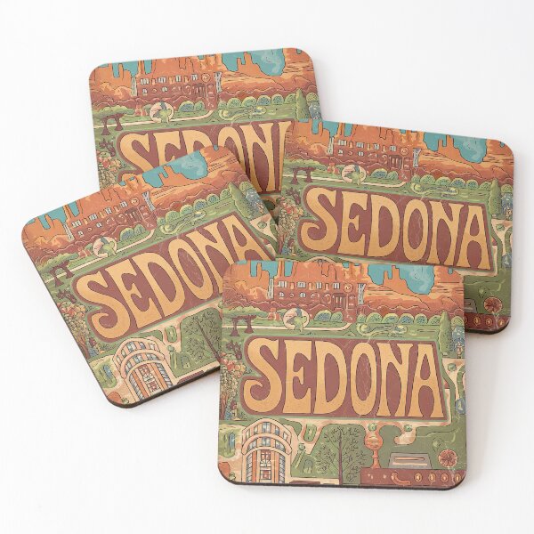 Item preview, Sedona City Vintage Whimsical Retro Typography Art designed and sold by Witty Shirts.