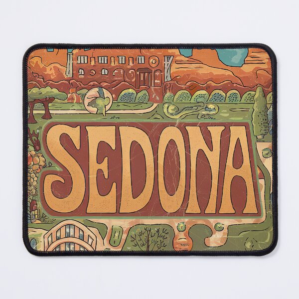 Item preview, Sedona City Vintage Whimsical Retro Typography Art designed and sold by Witty Shirts.