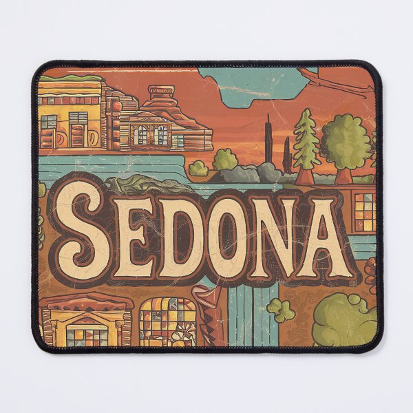Item preview, Sedona City Vintage Whimsical Retro Typography Art designed and sold by Witty Shirts.