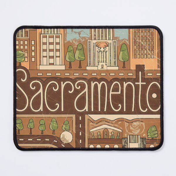 Item preview, Sacramento City Vintage Whimsical Retro Typography Art designed and sold by Witty Shirts.