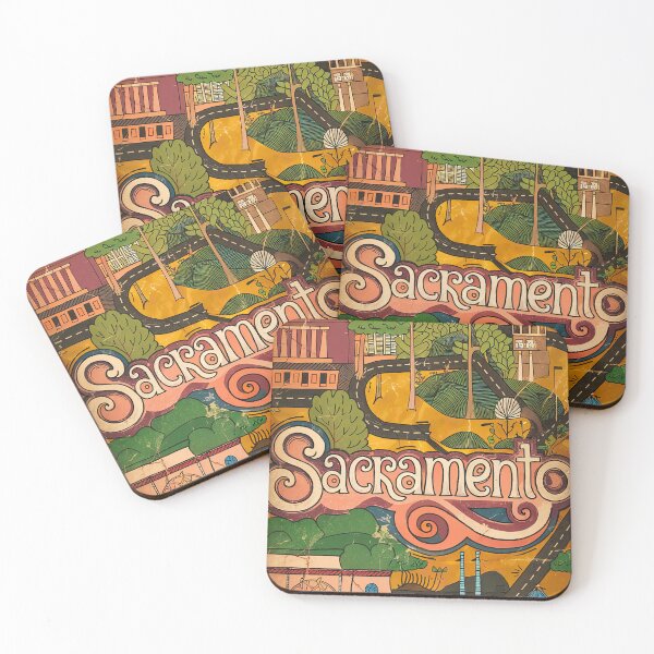 Item preview, Sacramento City Vintage Whimsical Retro Typography Art designed and sold by Witty Shirts.