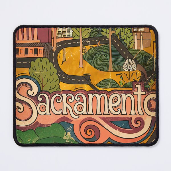 Item preview, Sacramento City Vintage Whimsical Retro Typography Art designed and sold by Witty Shirts.