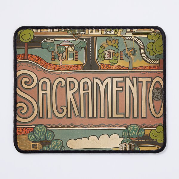 Item preview, Sacramento City Vintage Whimsical Retro Typography Art designed and sold by Witty Shirts.
