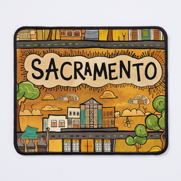 Item preview, Sacramento City Vintage Whimsical Retro Typography Art designed and sold by Witty Shirts.