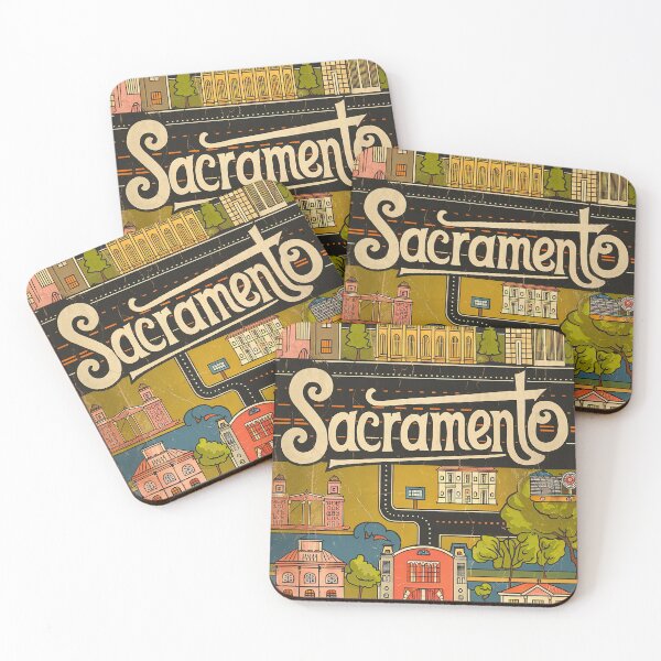 Item preview, Sacramento City Vintage Whimsical Retro Typography Art designed and sold by Witty Shirts.
