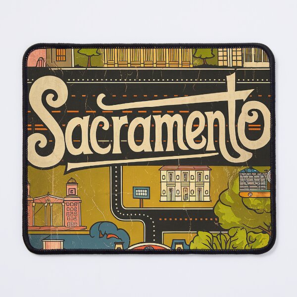 Item preview, Sacramento City Vintage Whimsical Retro Typography Art designed and sold by Witty Shirts.