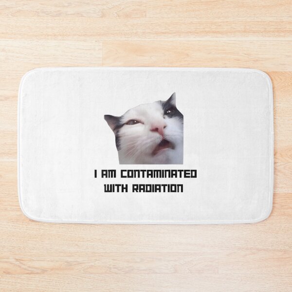 Item preview, I Am Contaminated With Radiation Funny Ironic Cat Meme designed and sold by DreamyNature.