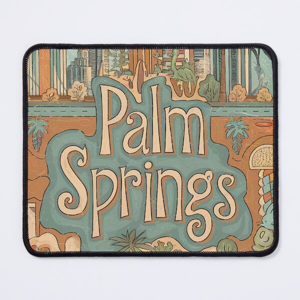 Item preview, Palm Springs City Vintage Whimsical Retro Typography Art designed and sold by Witty Shirts.