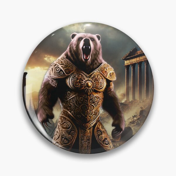 Item preview, Armoured Warrior Bear in Epic Battlefield Scene designed and sold by CritterManiaUK.