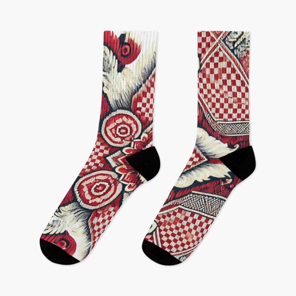 Item preview, Intricate Geometric Floral Pattern - Red & White Elegance designed and sold by Kts20.