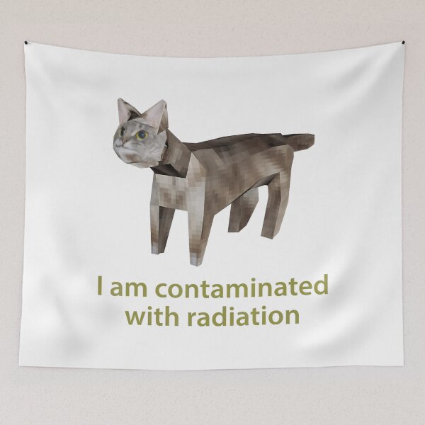 Item preview, Lovely Cat Meme Classic Art I Am Contaminated With Radiation designed and sold by DreamyNature.