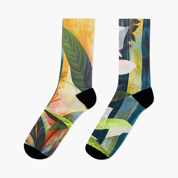 Item preview, Green plants and flowers abstract art designed and sold by FlatLandPrints.