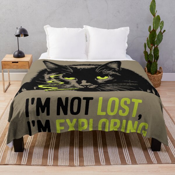 Item preview, Im Not Lost, Im Exploring, Buzzed black cat designed and sold by Designed-By-Q.