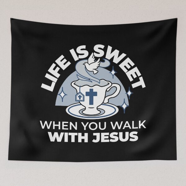 Item preview, Faithful Living Art – Teacup with Cross and Dove Illustration designed and sold by FlinArt.