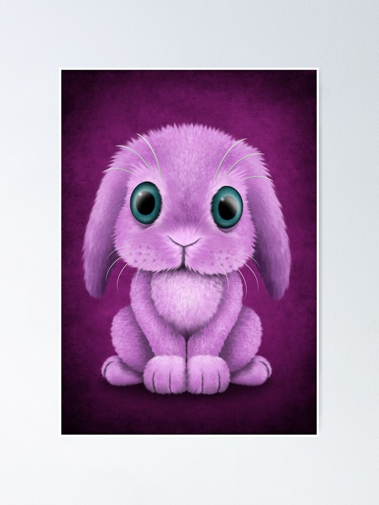 "Cute Purple Baby Bunny Rabbit " Poster by JeffBartels Redbubble