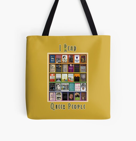I Read Queer People All Over Print Tote Bag