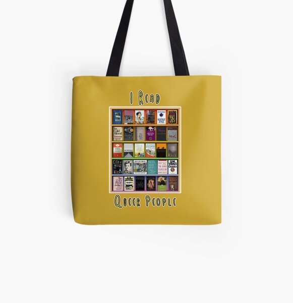I Read Queer People All Over Print Tote Bag