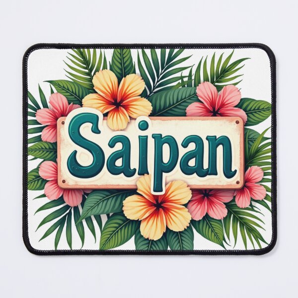 Item preview, Tropical Flowers Saipan Sign designed and sold by AwesomePasifika.