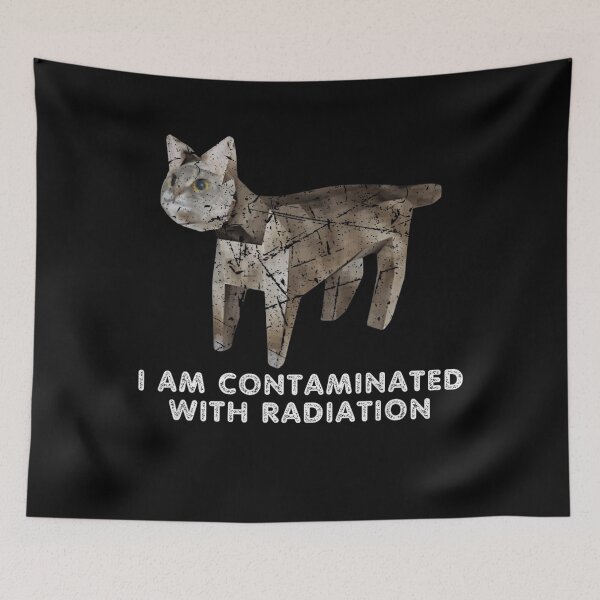 Item preview, Vintage I Am Contaminated With Radiation Japanese Cat Meme designed and sold by DreamyNature.