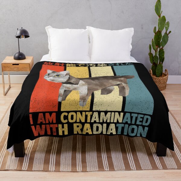 Item preview, I Am Contaminated With Radiation Funny Japanese Cat Meme designed and sold by DreamyNature.