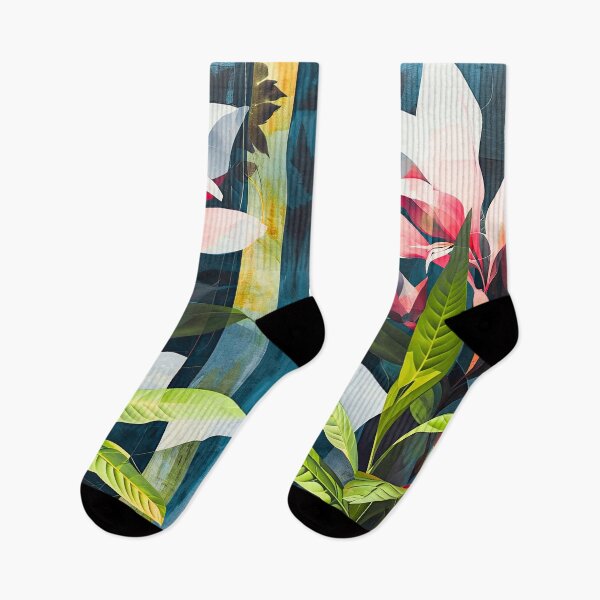 Item preview, Botanical Wall Art: Geometric Floral Painting designed and sold by FlatLandPrints.