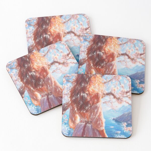 Item preview, Young woman in pink dress and sea designed and sold by Drawings Project.