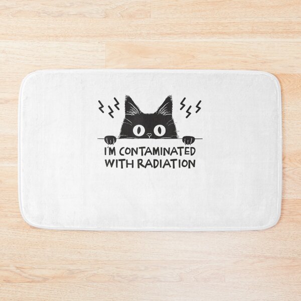 Item preview, I Am Contaminated With Radiation Japanese Cat Funny Meme designed and sold by DreamyNature.