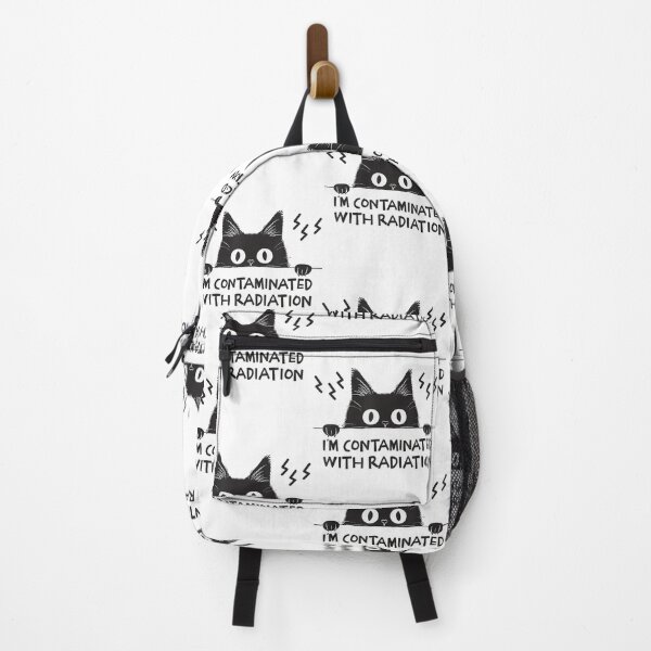 Item preview, I Am Contaminated With Radiation Japanese Cat Funny Meme designed and sold by DreamyNature.
