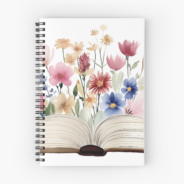Item preview, Watercolor of an open book with flowers coming out of it designed and sold by celiacreatec.