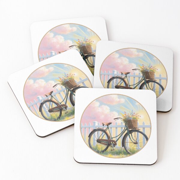 Item preview, 90's Retro Bicycle with Basket Full of Flowers designed and sold by RvinJo8.