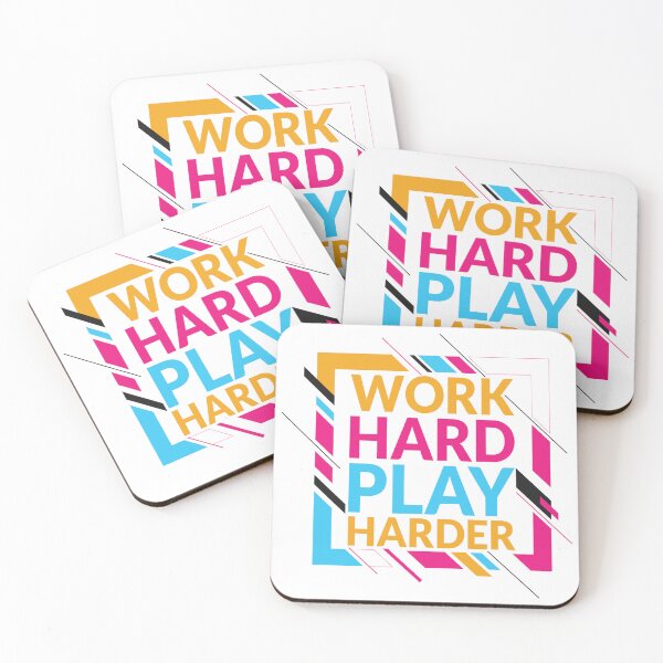 Item preview, work hard play harder designed and sold by ShopMaxiDesigns.