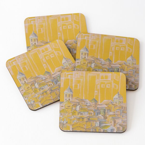 Item preview, Abstract township in yellow designed and sold by Sonia dutta_art.