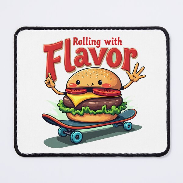 Item preview, A burger on a skateboard: "Rollin' With Flavor" designed and sold by FoxyJags.