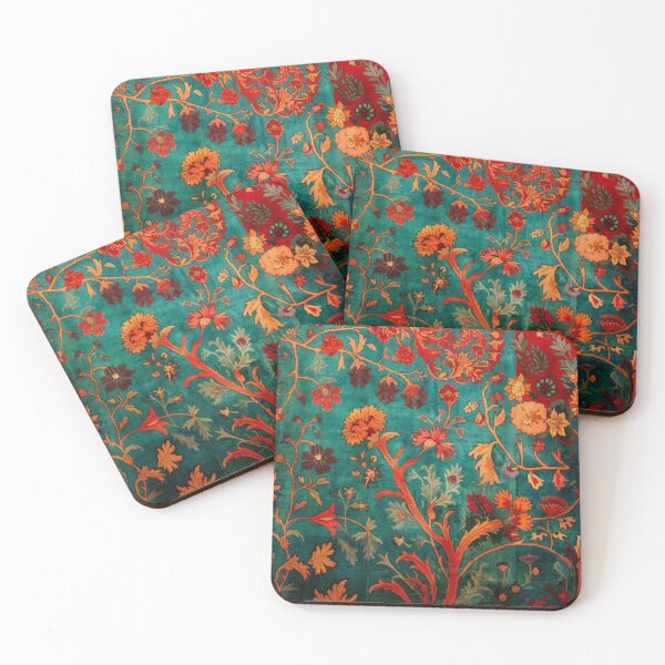 Item preview, Red Green Silk Floral Tree Carpet designed and sold by GrinGalore.