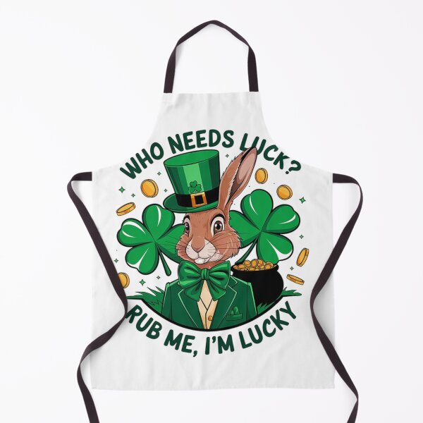 Item preview, Lucky Irish Rabbit with text 'Who needs luck? Rub me, I'm Lucky' designed and sold by Tomasz Siennicki.