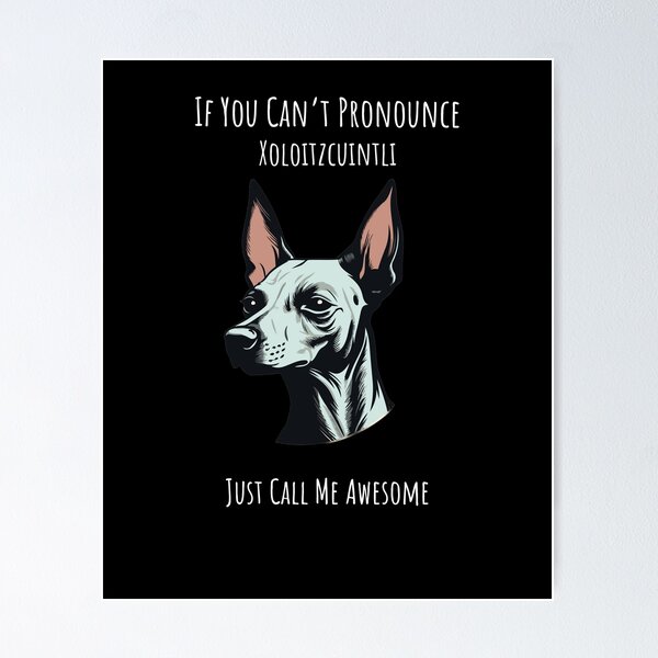 Vista previa del artículo con la obra «Copia de Copia de Si no puedes pronunciar Xoloitzcuintli, simplemente llámame increíble Perro Xoloitzcuintli», diseñado y vendido por Inkcredible designs.