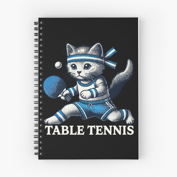 Item preview, Cute Cat Playing Table Tennis Vintage Style designed and sold by LuminOrb.