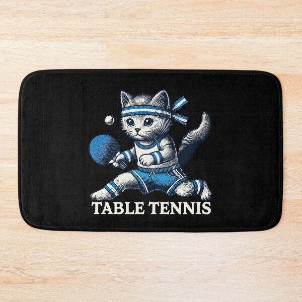 Item preview, Cute Cat Playing Table Tennis Vintage Style designed and sold by LuminOrb.
