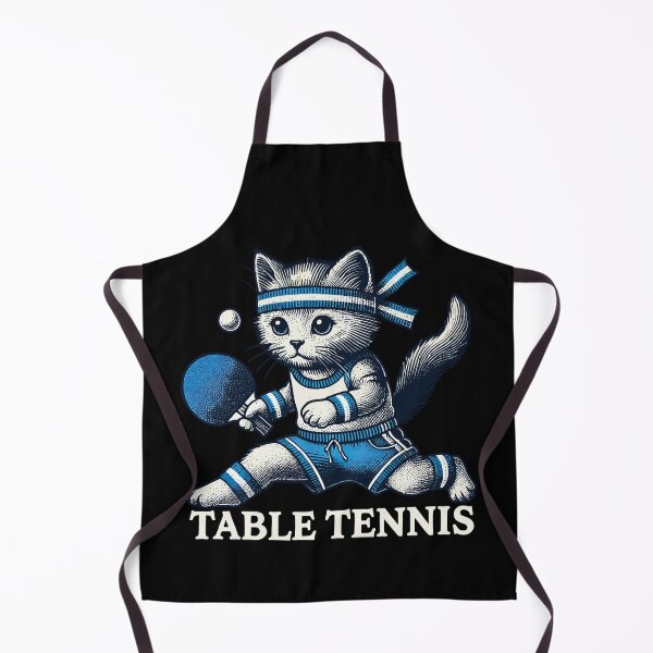 Item preview, Cute Cat Playing Table Tennis Vintage Style designed and sold by LuminOrb.