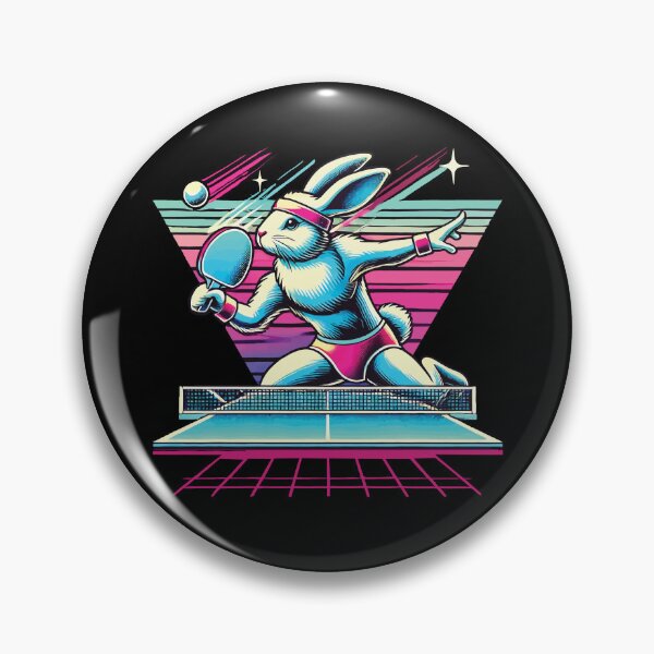 Item preview, Vaporwave Table Tennis Bunny In Sinthwave Style designed and sold by LuminOrb.