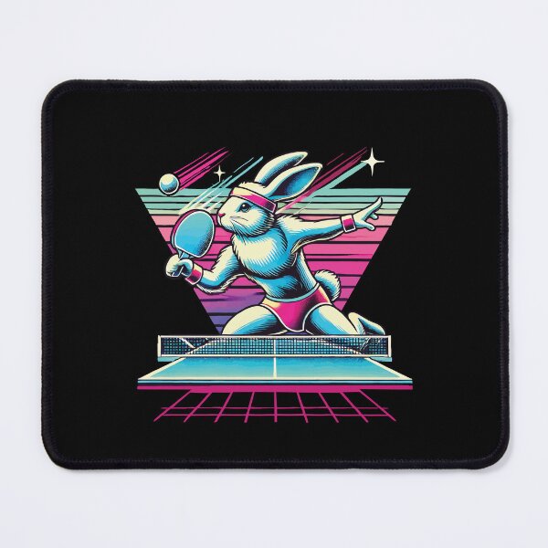 Item preview, Vaporwave Table Tennis Bunny In Sinthwave Style designed and sold by LuminOrb.