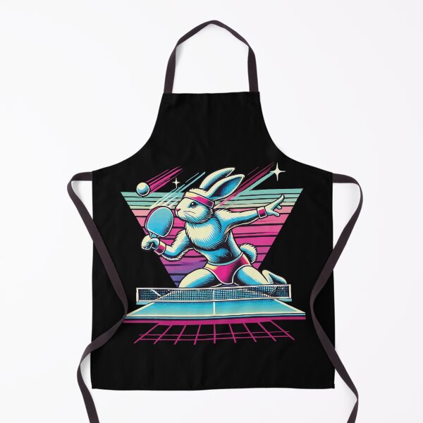 Item preview, Vaporwave Table Tennis Bunny In Sinthwave Style designed and sold by LuminOrb.