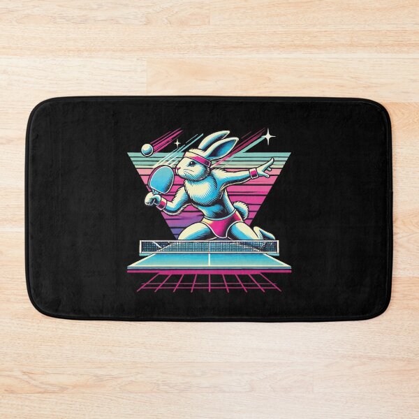 Item preview, Vaporwave Table Tennis Bunny In Sinthwave Style designed and sold by LuminOrb.